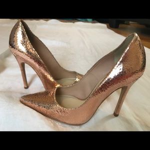 Topshop Gallop Rose Gold High Heels
